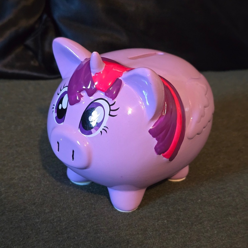 FAB Starpoint My Little Pony 5.5" Piggy Bank Purple Twilight Sparkle Ceramic